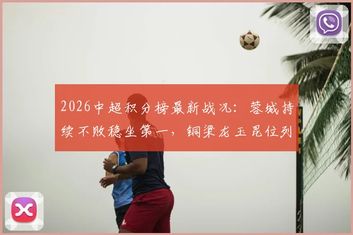 2026中超积分榜最新战况：蓉城持续不败稳坐第一，铜梁龙玉昆位列二三位，津门虎战绩低迷仅获1分